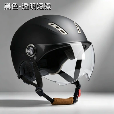 electric motorcycle helmet for men, summer: Motosiklet kaskı (dəbilqə) - x9-black-transparent-short-mirror