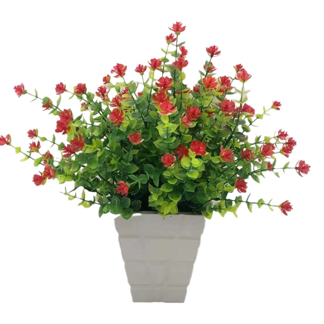 AliExpress Venta caliente artificial planta verde 7 cabezas 35 malla eucalipto Camelia flor artificial Flor de plástico flor decorativa