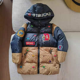 TM不退不换 2025秋冬潮牌高定童装爆炸头刺绣儿童女童鸭绒羽绒服