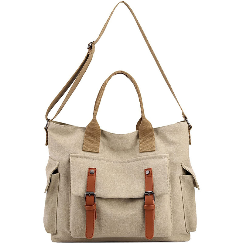 Canvas handbag purse vintage messenger bag top handle satchel large laptop work messenger bag