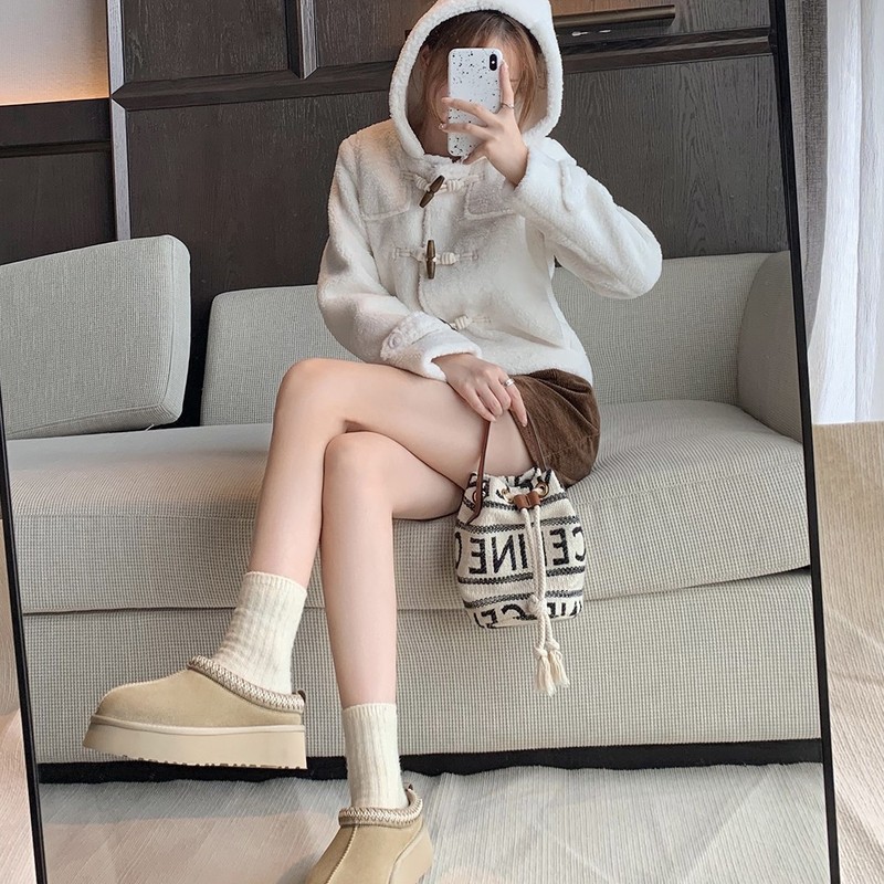 大码42~女生必备包头拖加绒懒人松糕厚底毛毛拖鞋女款雪地靴冬季|undefined