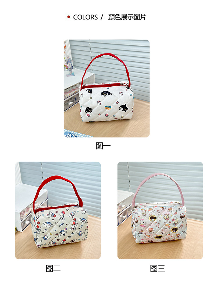 Japanese-style cartoon cat makeup bag with high appearance standards, a three-dimensional large-capacity travel storage bag for girls to wash up when going out, a trendy hand Specification drawing