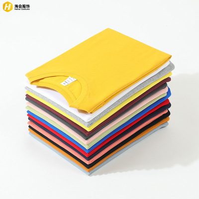 40S雙紗短袖圓領廣告衫定制印logo工作服批發文化衫定做團體服diy