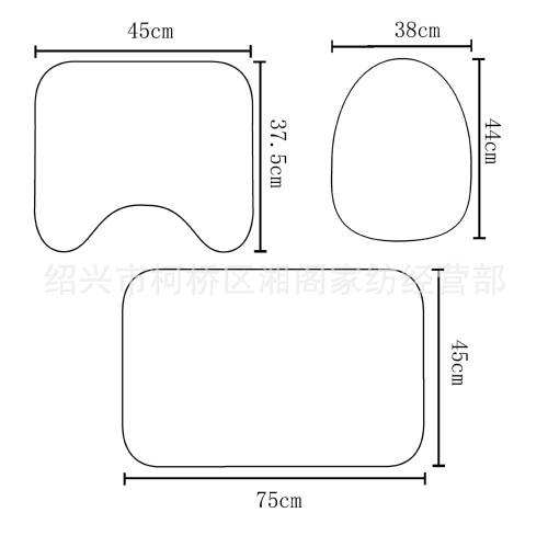 Cross-border e-commerce digital printing marble pattern waterproof and mildew-proof bathroom shower curtain three-piece set four-piece wholesale