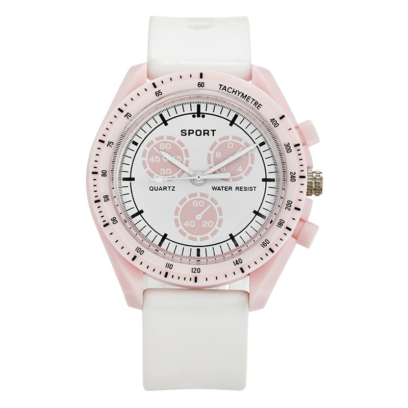 Transfronteriza nuevo reloj deportivo de silicona para mujer Candy simple falso puntero de tres ojos de silicona mujer estudiante reloj de cuarzo