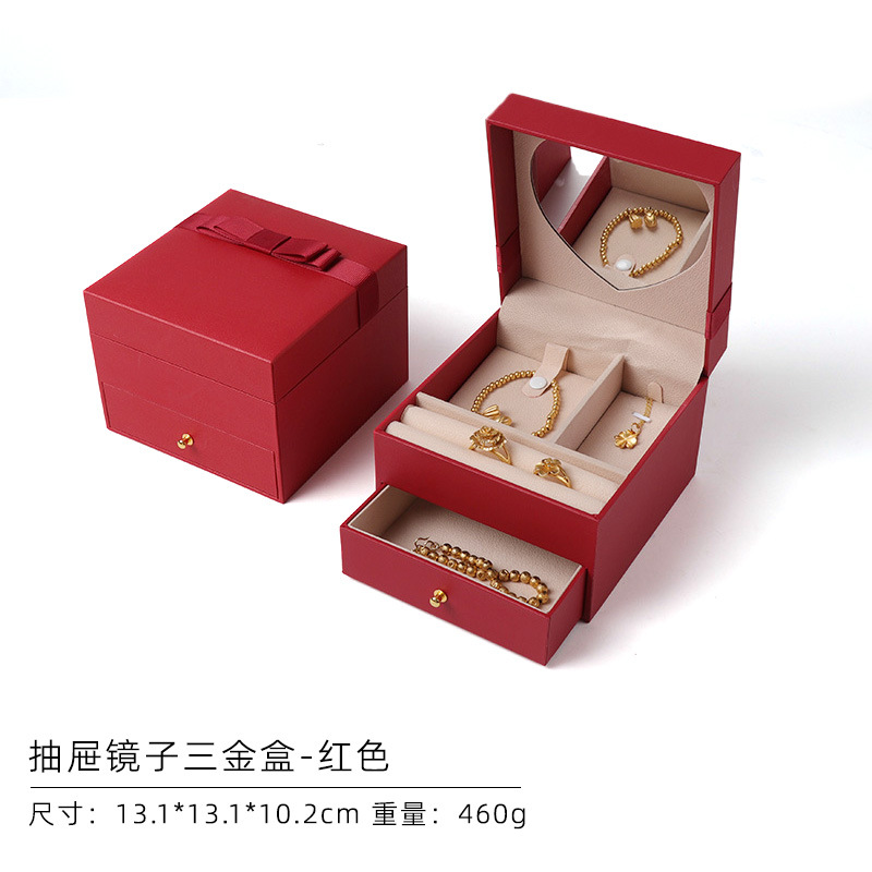 Nuevo compromiso casamiento oro caja de joyería anillo de joyería colgante brazalete cadena caja de joyería caja de embalaje image 7
