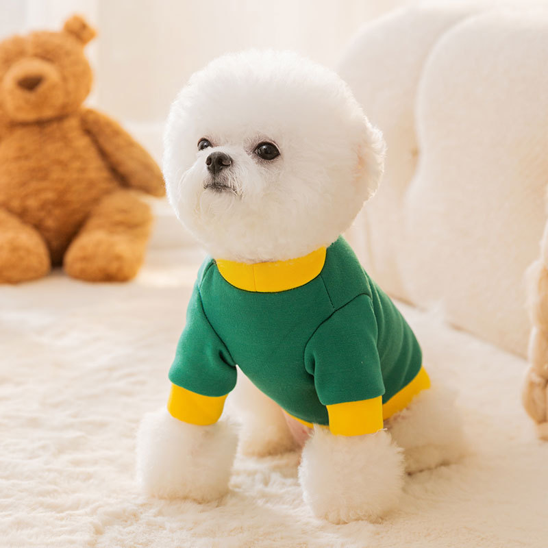 Suéter de tracción simple ropa de perro de dibujos animados perro pequeño oso de peluche ropa de dos patas ropa de gato suministros para mascotas