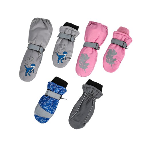 Selected children's padded winter ski gloves, small children baby outdoor warm gloves, thick anti-slip children's gloves