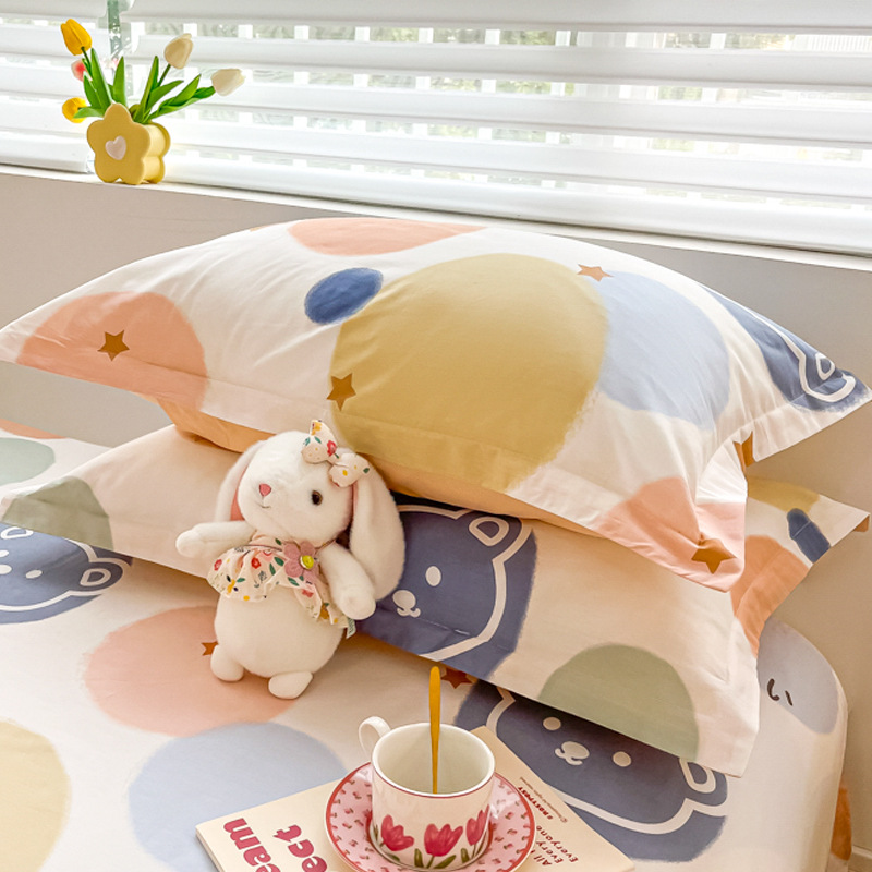 Funda de almohada fresca pequeña de algodón puro Un par de fundas de almohada para el hogar individuales 48x74cm Funda interior de núcleo de almohada de algodón Student 4