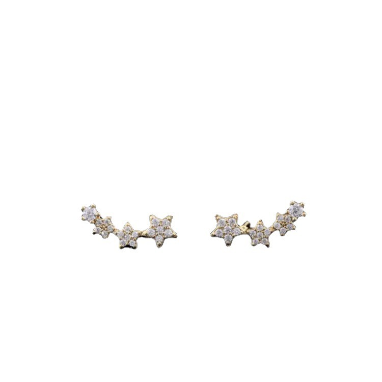 S925 aguja de plata de alta calidad estrella cadena borla oreja línea pendientes de las mujeres de lujo de la luz exquisita todo partido moda oído joyería