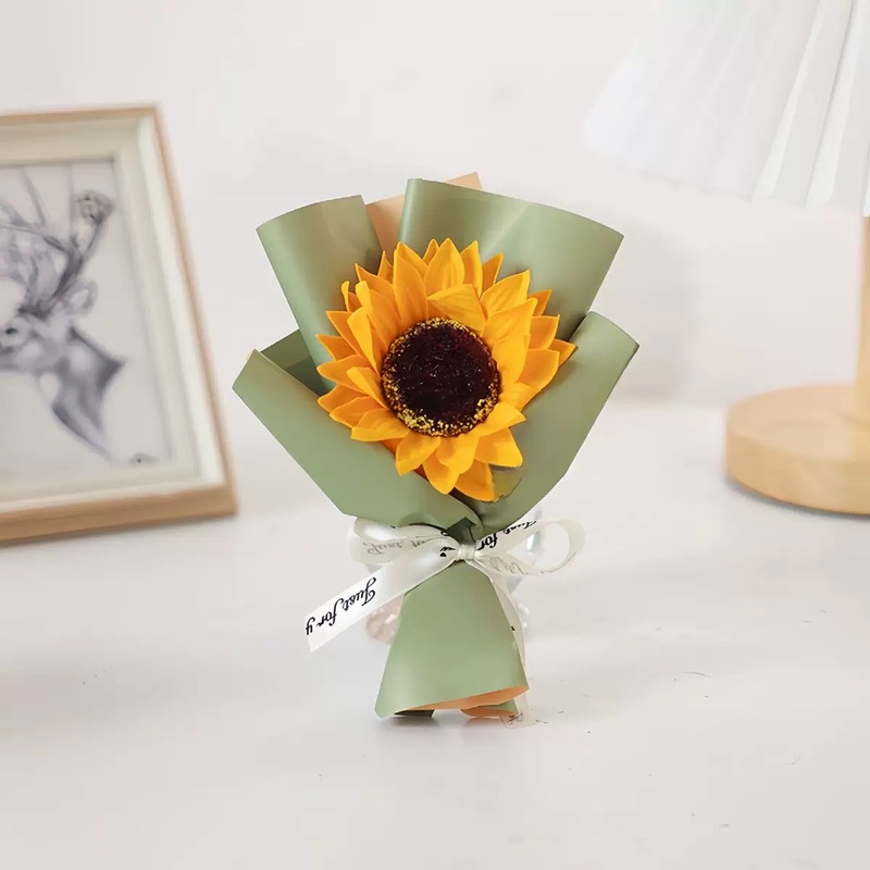 Teacher's Day Souvenir Bouquet, Sunflower, Sunflower, Mini Soap Flower, Flower for Friends, Won the First Prize