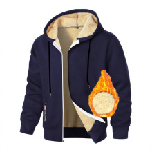 新款男装卫衣加绒加厚男士秋冬季针织衫男士拉链开衫外套