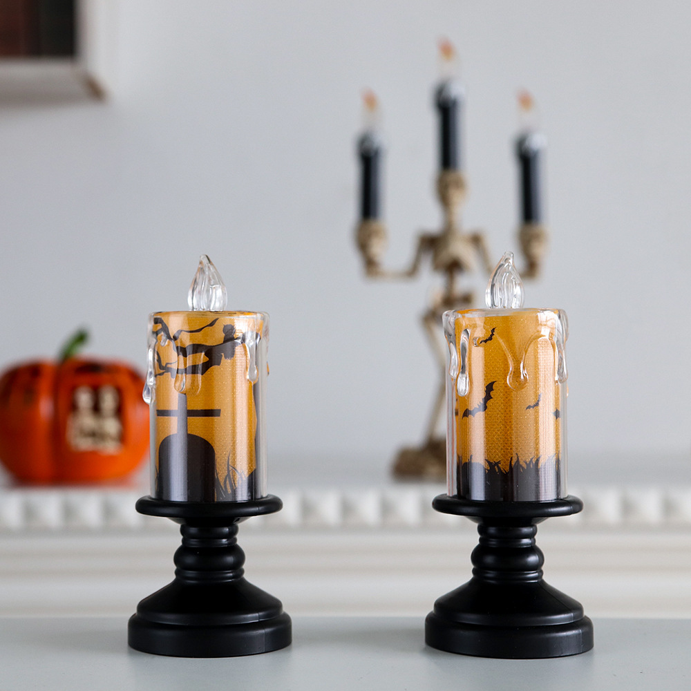 Lámpara de vela de Halloween nueva decoración de festival fantasma transfronterizo lámpara de vela de calabaza diseño de atmósfera accesorios luz de noche