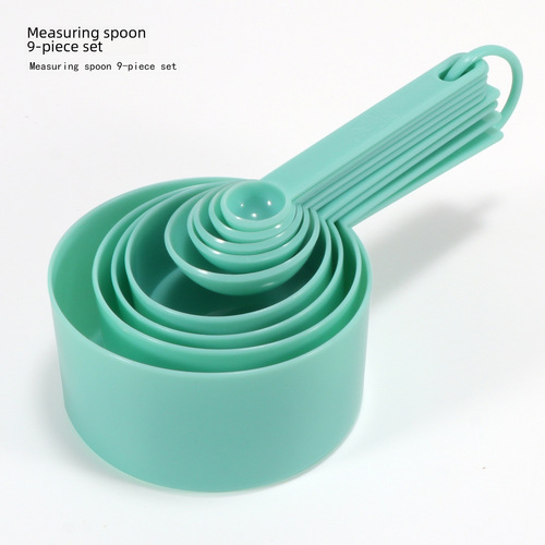 Cross-border baking tools measuring cup and spoon set of 10 pieces with scale, baking milk powder spoon set of 10 pieces, plastic measuring spoons.