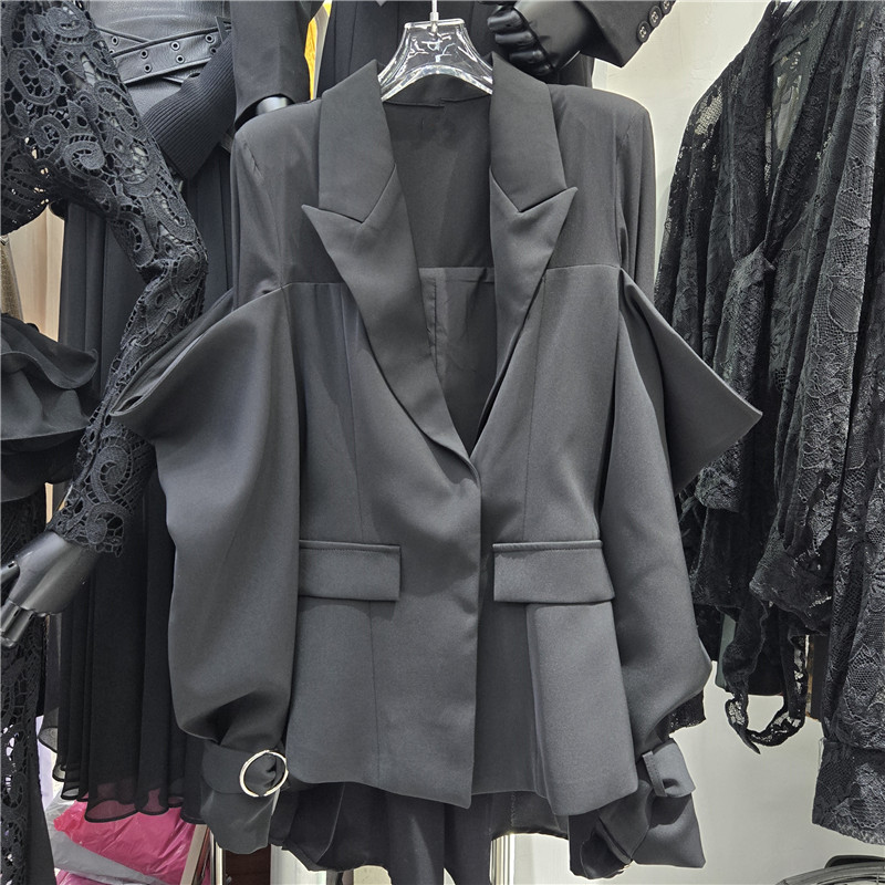 Chaqueta de Traje Casual de Poliéster con Diseño Calado para Mujer