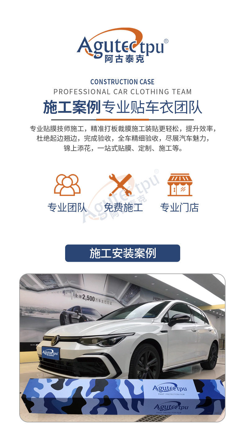 Agutek Invisible Car Film Tpu Full Body Paint Protection Film Ppf Self-Repairing Factory Direct Sales Anti-Scratch
