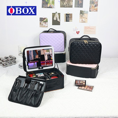 新款女士化妝包高級便攜大容量專業手提高檔紋繡專用收納工具箱