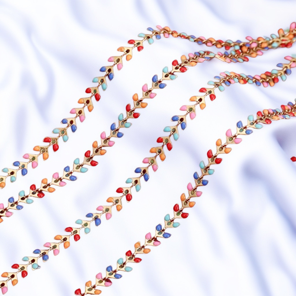 Avión de acero inoxidable cadena de joyas cadena de hojas de aceite de color collar DIY pulsera accesorios de tobillo transfronterizos