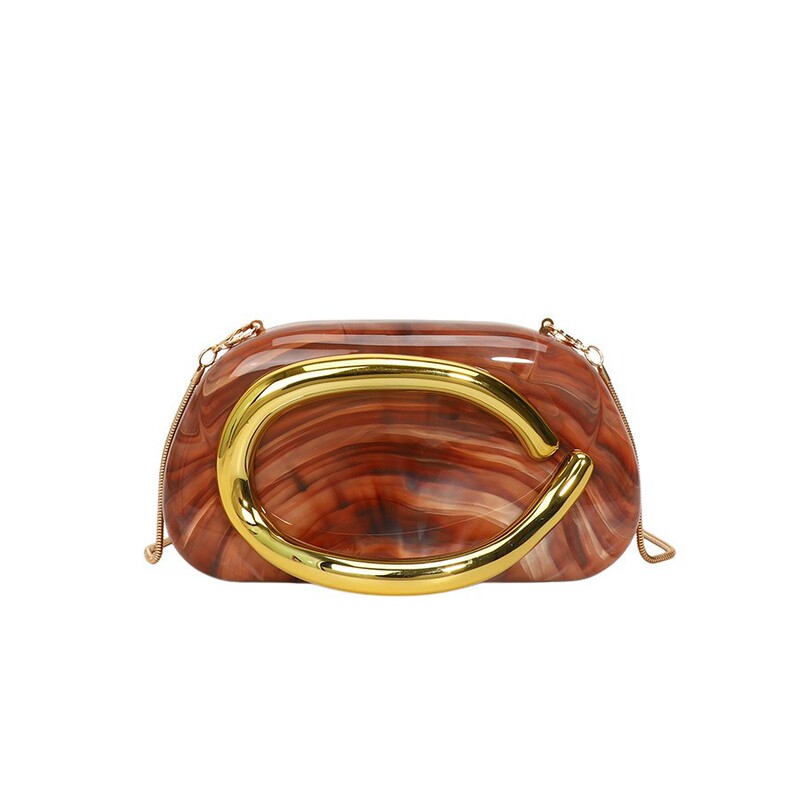 Cross-Border Dinner Bag Clutch Bag Mini Small Bag Hardware Retro Metal Handle Chain Cross-Body Shoulder Bag for Women Cross-Border Dinner Bag Clutch Bag Mini Small Bag Hardware Retro Metal Handle Chain Cross-Body Shoulder Bag for Women