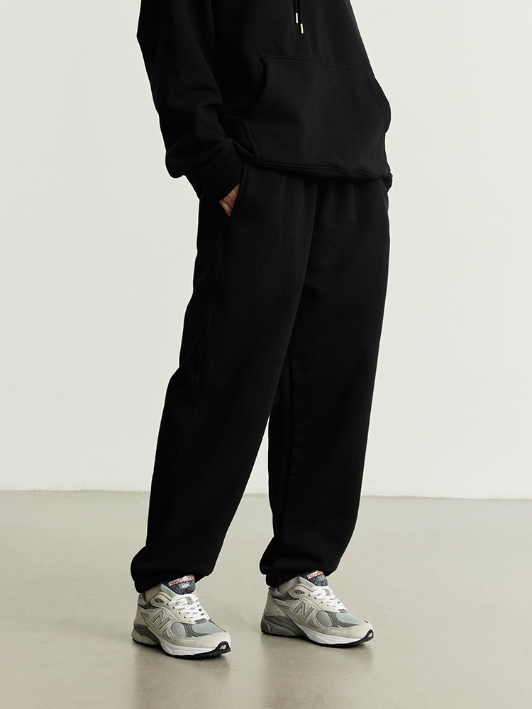 Liquidación, sin devoluciones ni cambios, pantalones deportivos casuales de forro polar técnico cálido para otoño e invierno, de corte recto y holgado, con puños, para hombre y mujer. image 4