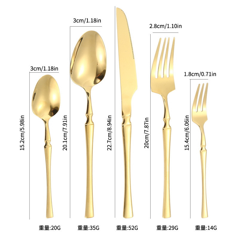 Venta al por mayor Amazon transfronterizo suministro de acero inoxidable traje de vajilla/5 cintura pequeña 5 piezas principales cuchillo, tenedor y cuchara caja de regalo traje