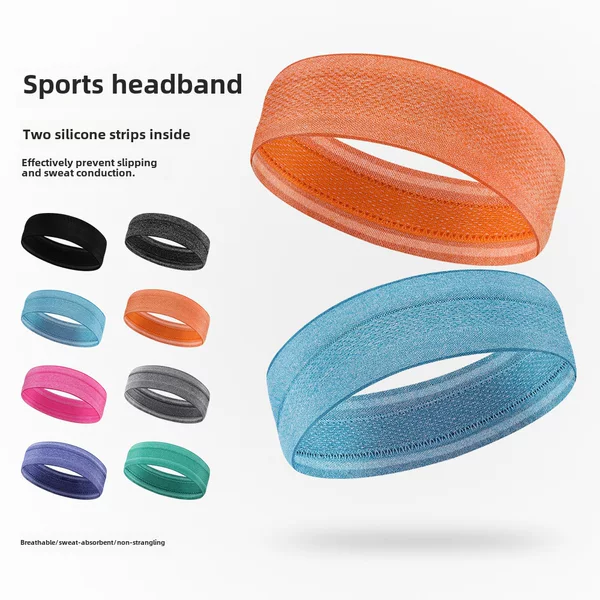 Ruidong Cross-border Outdoor Sports Hair Band Widened Non-slip Anti-sweat Belt Men's and Women's Non-shift Running Sweat Guide Silicone Headband