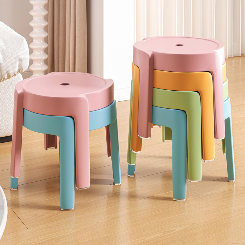 Colorful plastic windmill chair children's creative small stool thick stackable windmill chair living room coffee table bathroom low stool