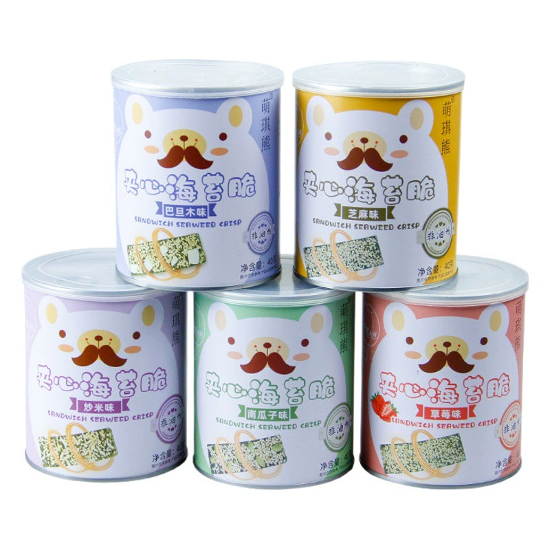 Mengqi медведь кунжут сэндвич морские банки консервированные сэндвич с морскими водорослями хрустящий 40 г детское дополнительное питание детские закуски оптом