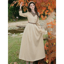 秋冬超好看法式气质学院风连衣裙特别漂亮掐腰长裙精致小个子穿搭