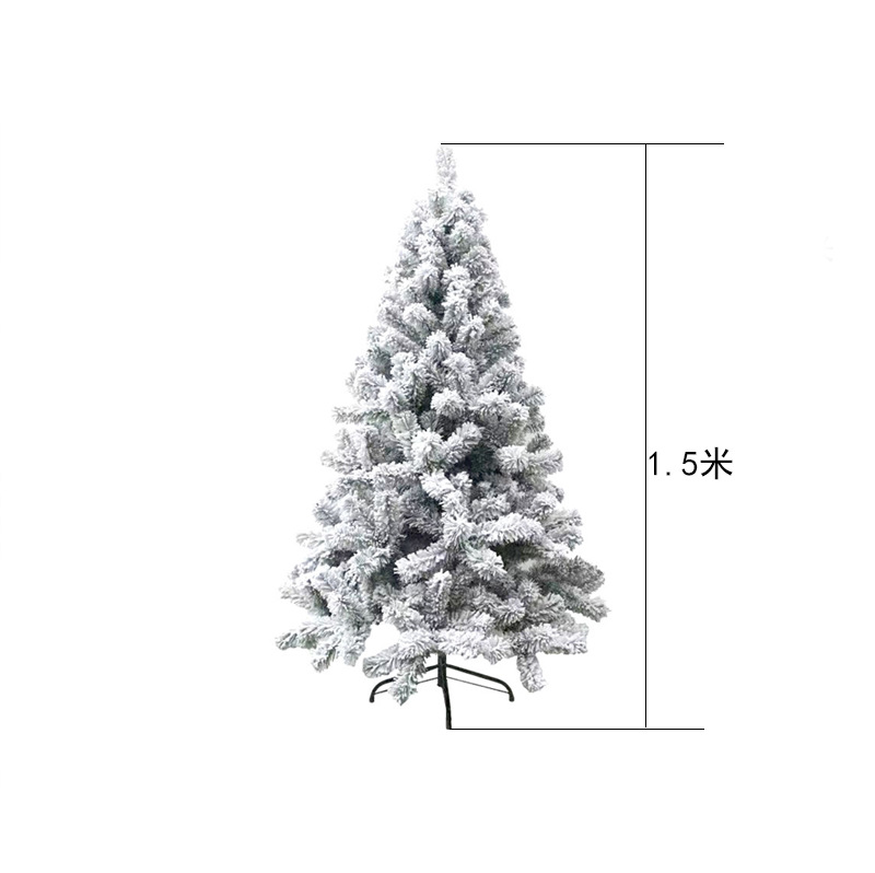 Nuevos adornos navideños transfronterizos, árbol de Navidad artificial plegable en forma de lápiz, flocado, de PVC encriptado, para hotel, de pie, de fábrica.