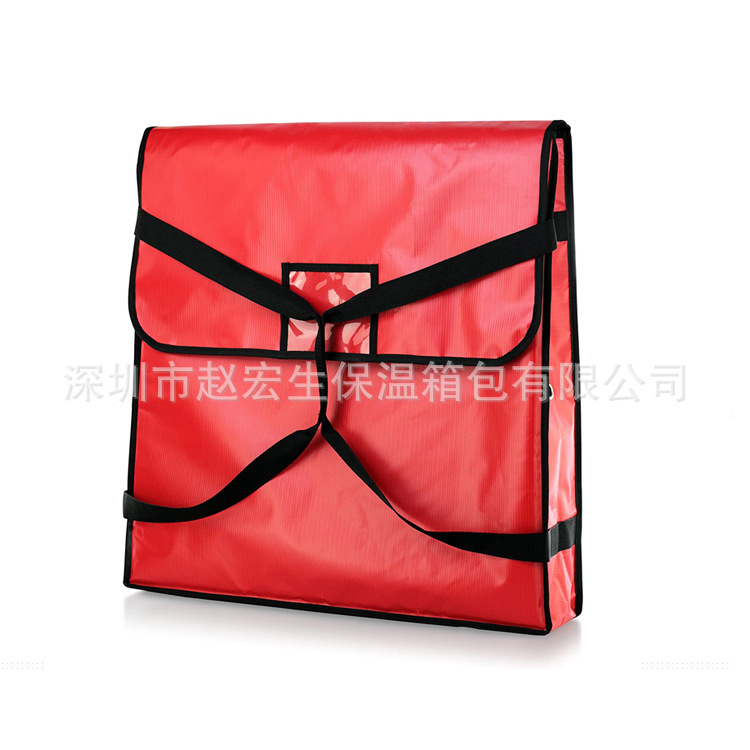 20 pulgadas 22 pulgadas de pizza para llevar bolsa de aislamiento de entrega de alimentos malla roja impermeable portátil grande cuadrado bolsa de pizza