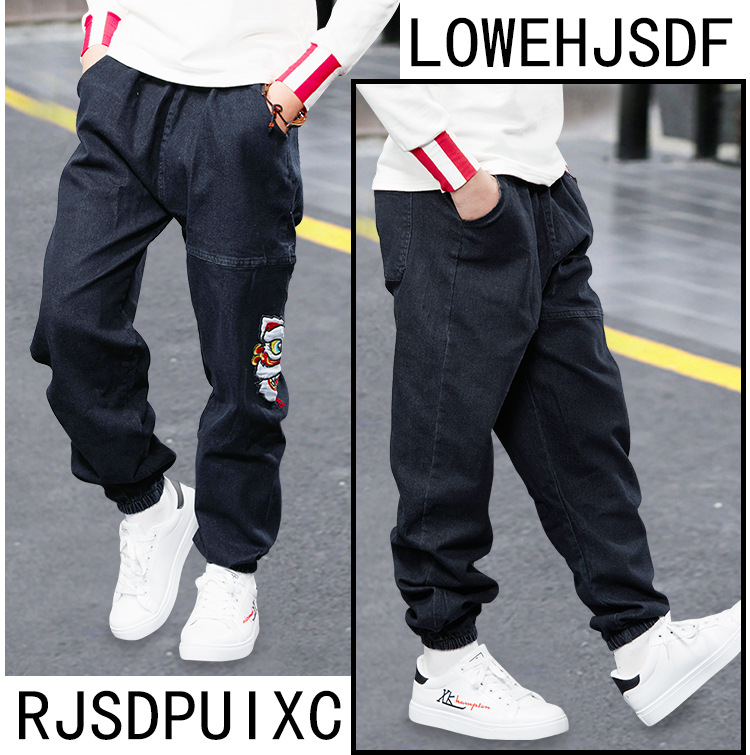 Jeans d'automne pour garçons, pantalons amples décontractés de taille moyenne à la mode, pantalons de sport pour enfants, nouvelle collection 2023_voghion.com