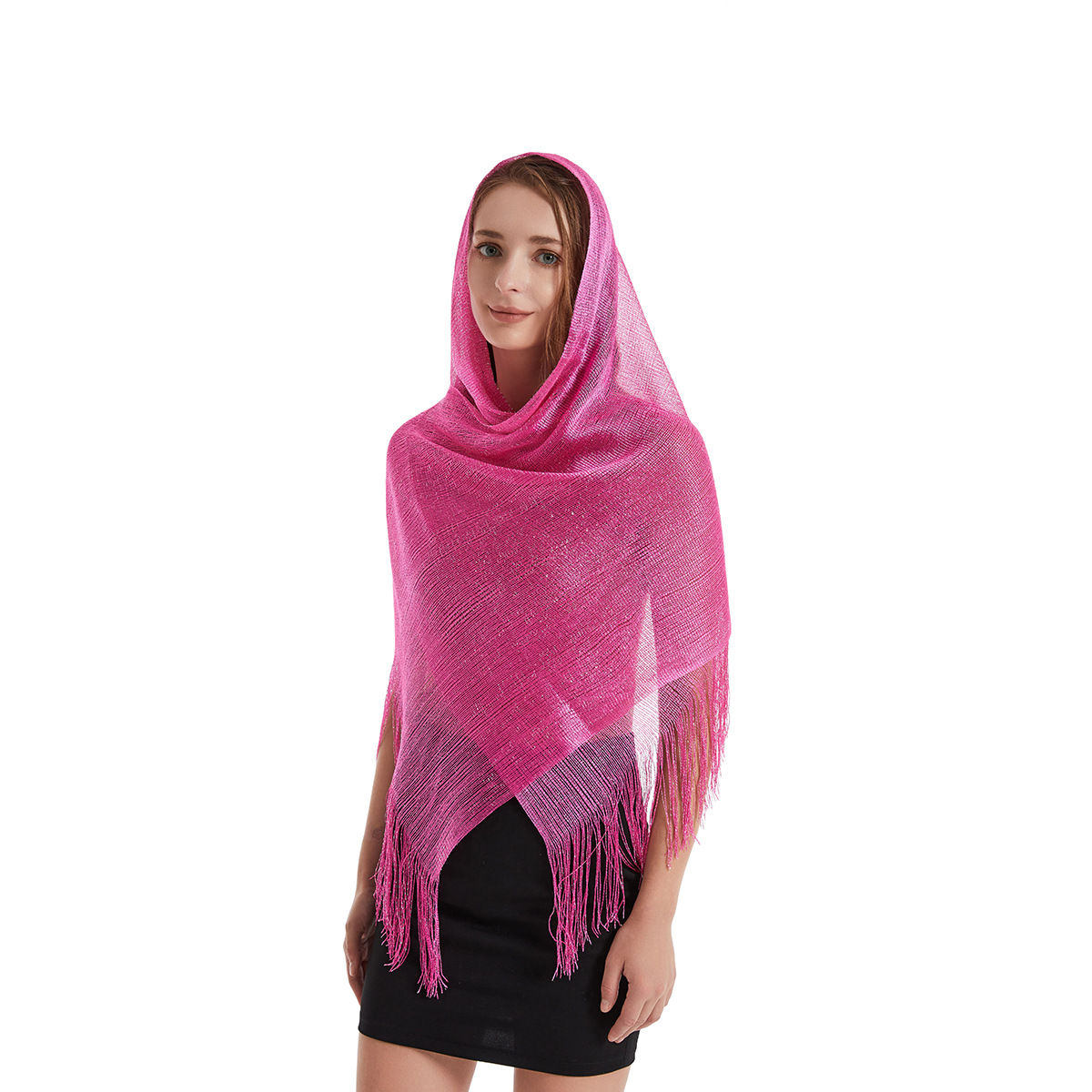 Femmes Mode Couleur Unie Polyester Gland Châles display picture 75