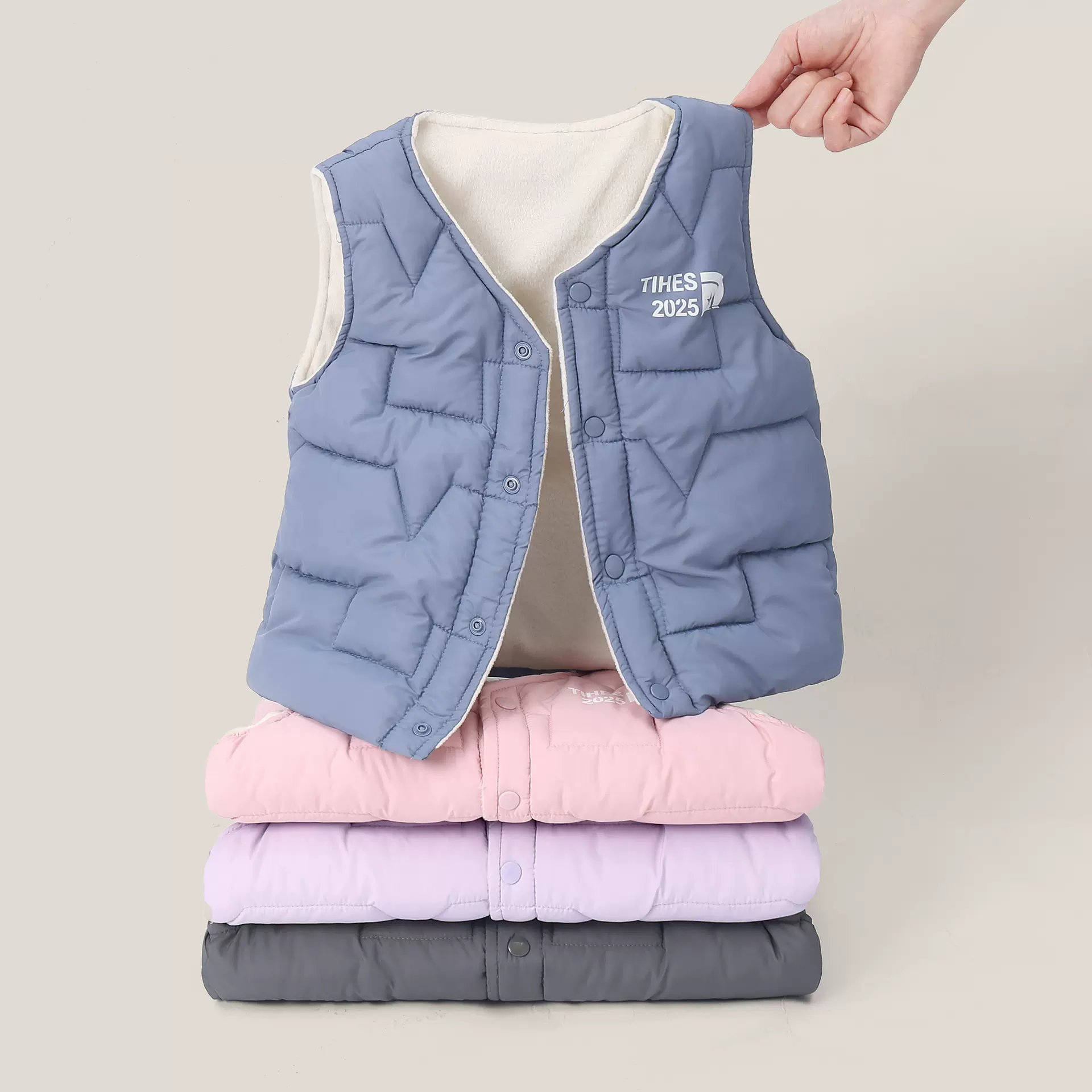 2025秋冬季新款儿童羽绒棉马甲男女童宝宝加绒棉背心小中大童坎肩