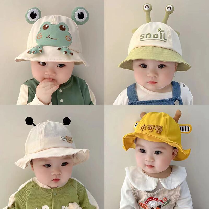 Korean style baby hat Spring and Autumn new pure cotton baby fisherman hat cute super cute infant sun-proof travel basin hat