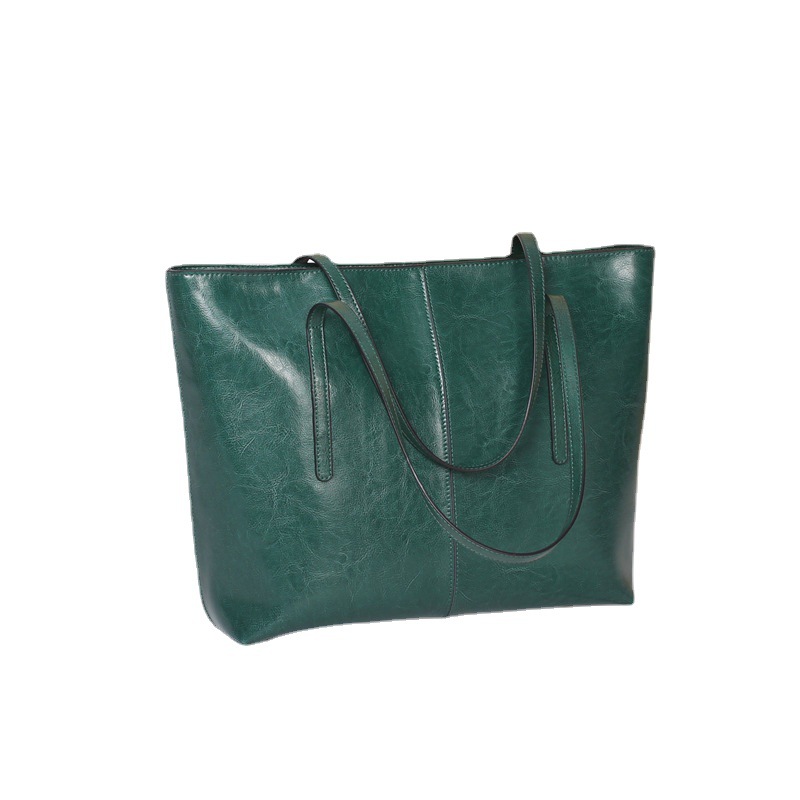 Wholesale Genuine Leather Large Capacity Women's Bag, Business Commute Lightweight Handbag & Shoulder Bag, Fashion Oil Wax Leather Tote - Thumbnail 5