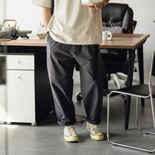 TRS男装|25SS日系隐藏拉链宽松立体廓形微锥chino休闲裤男