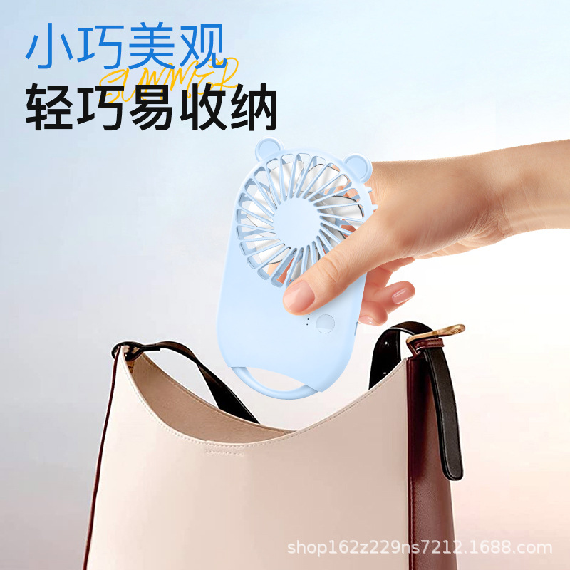 2025 Divertido ventilador pequeño para colgar a mano lindo mini ventilador para mascotas bolsillo de carga usb ventilador pequeño de mano portátil para exteriores