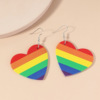 Rainbow double-sided earrings heart-shaped, Amazon