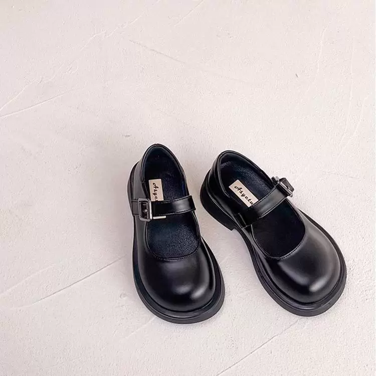 Кожаные туфли для девочек Весенние черные дети Мэри Джейн Весна и Осень в британском стиле туфли для девочек