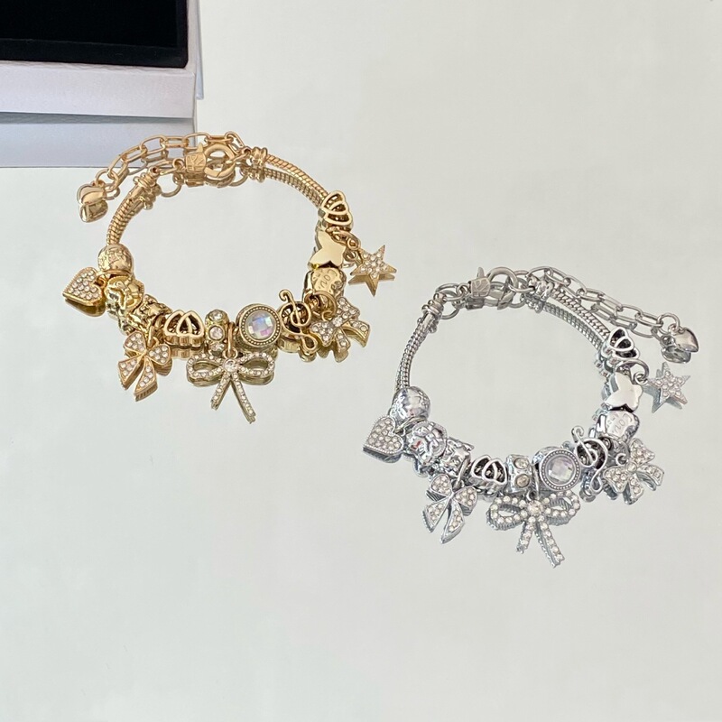 Panjia Doraemon Pendant Bowknot Bracelet for Women, European and American Cross-Border Fashion Versatile DIY Elegant Hand Accessory 520 Bracelet