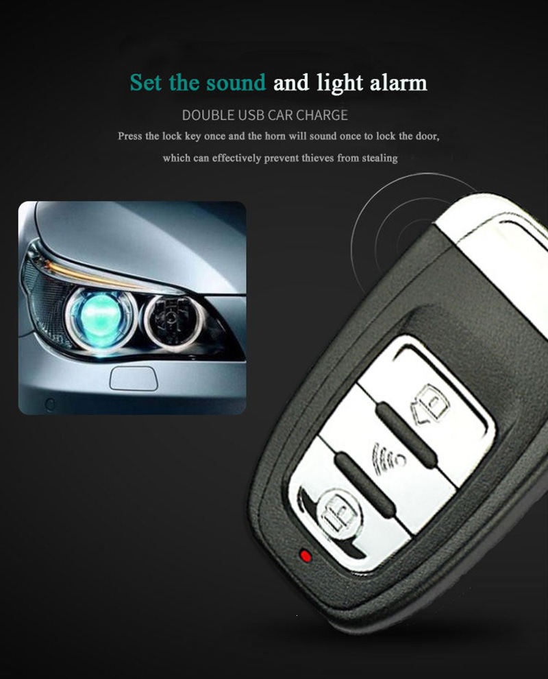 Car one-button start anti-theft system with ignition, remote start, automatic security activation, and PKE (Passive Keyless Entry)