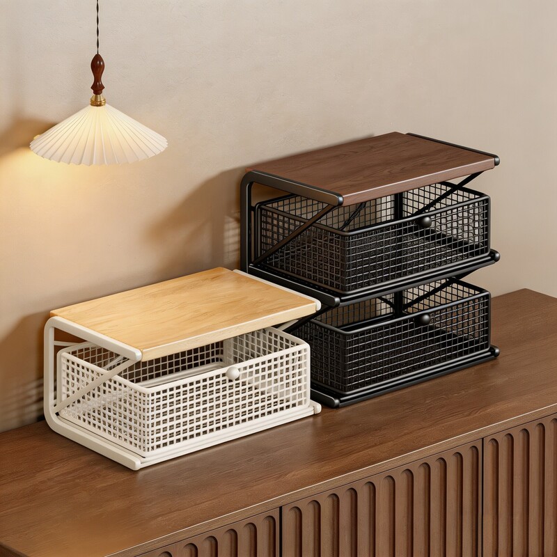 Coffee machine cup rack, desktop storage rack, dining table cabinet, snack and kitchen seasoning organizer, office desk drawer-style storage rack