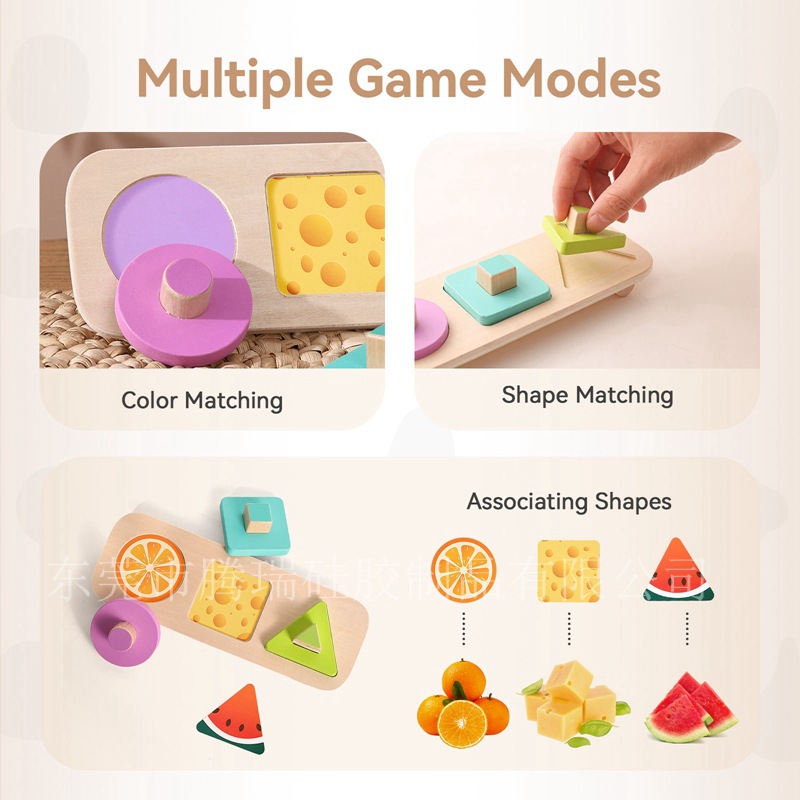 Baby Educational Early Learning Shape Matching Toys Child Color Sensory Montessori Teaching Aids Wooden Hand-Carved Board