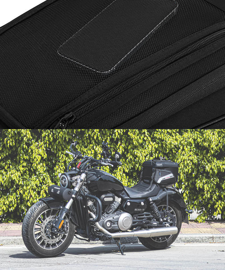 Motorcycle Rear Seat Helmet Bag, Large Capacity Riding Bag, Travel Backpack, Water-Resistant Tail Bag, Rider Gear