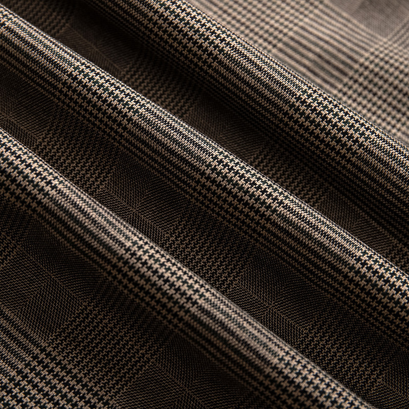 Pantalones de traje a cuadros escoceses pantalones de verano de los hombres delgados flojos rectos de lujo ligero de los hombres pantalones cortos drapeado pantalones Casuales image 6
