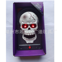 万圣节骷髅头门铃，吐舌门铃，整盅闪光鬼叫声玩具