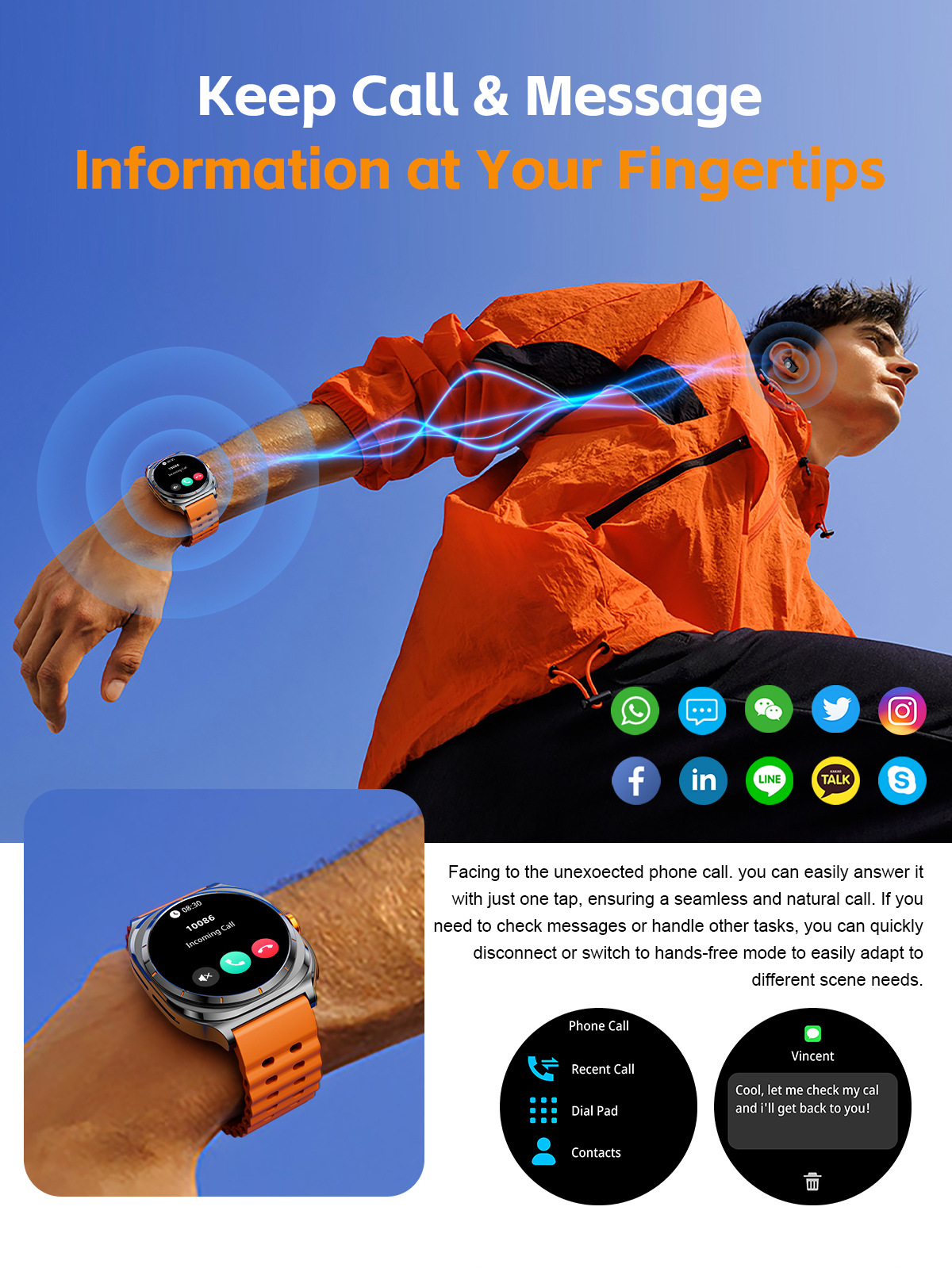 Smartwatch med integrerade tws hörlurar bluetooth sportklocka_voghion.com