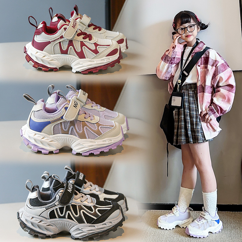Girls' Sports Shoes Boys' 2026 New Spring Children's Shoes Lightweight Little Girls' Mesh Breathable Student Running Shoes