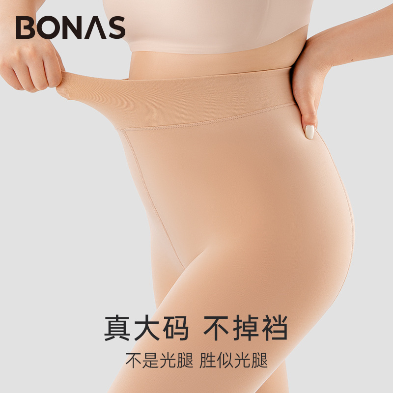 BONAS 보나스 여성 빅사이즈 착시 스타킹 기모 압박 보정 팬티스타킹 봄가을